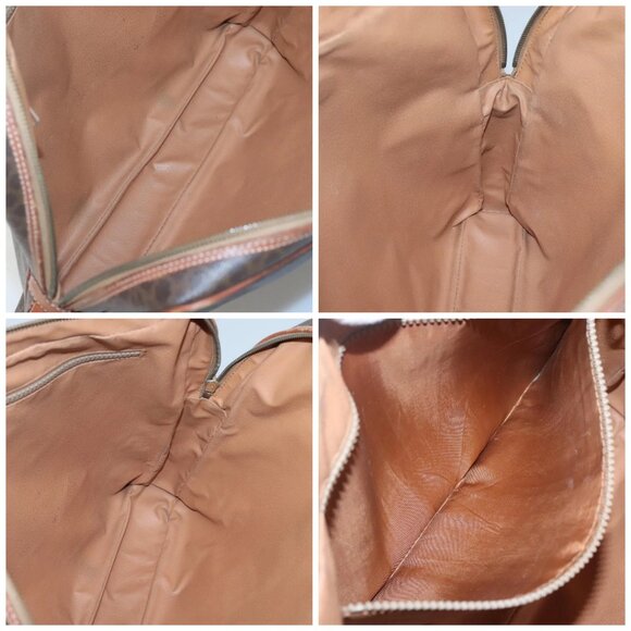 CELINE Macadam Canvas Hand Bag PVC Leather Brown Gold - Picture 14 of 15